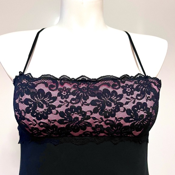 Vintage Express Silk Slip Dress Womens SZ 12 Lace Ruffle Whimsygoth Fairy Grunge - Picture 13 of 15